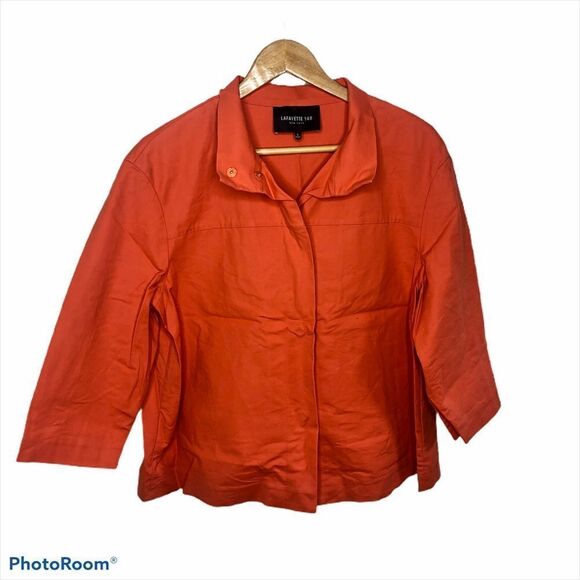 Lafayette 148 New York Burnt Orange Red Blazer Cape Jacket L Large - Picture 1 of 7